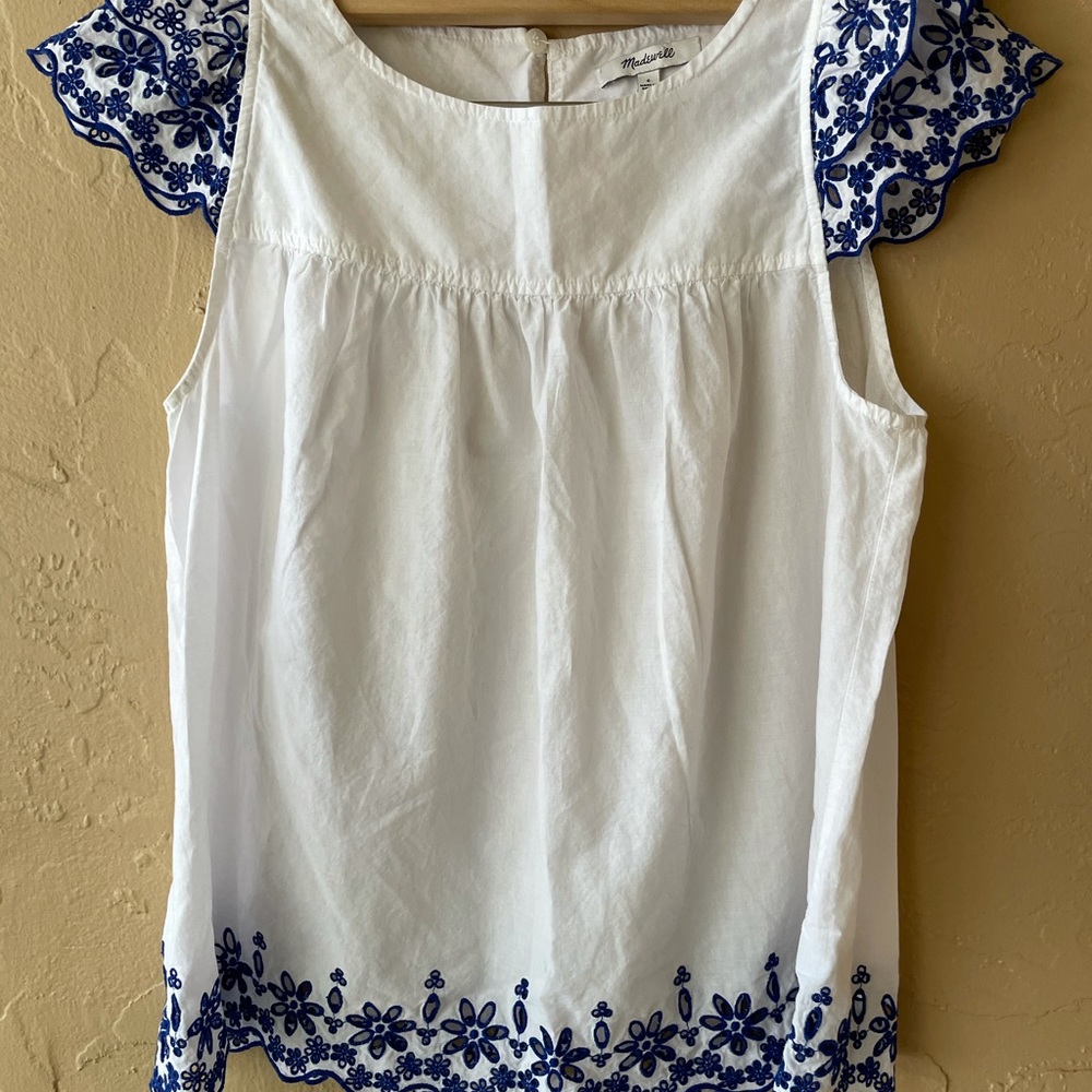 Madewell peasant embroidered blouse - Picture 3 of 9